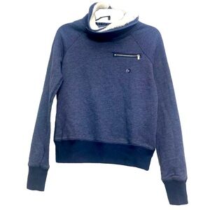 Abercrombie Fitch Navy Blue Fleece Lined Pullover Womens Sweater XS NEW $68